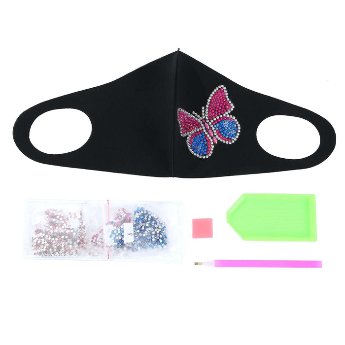 Pink Blue Butterfly Face Mask