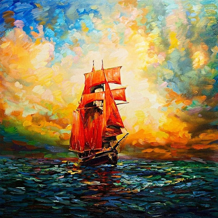 Artistic Red Ship