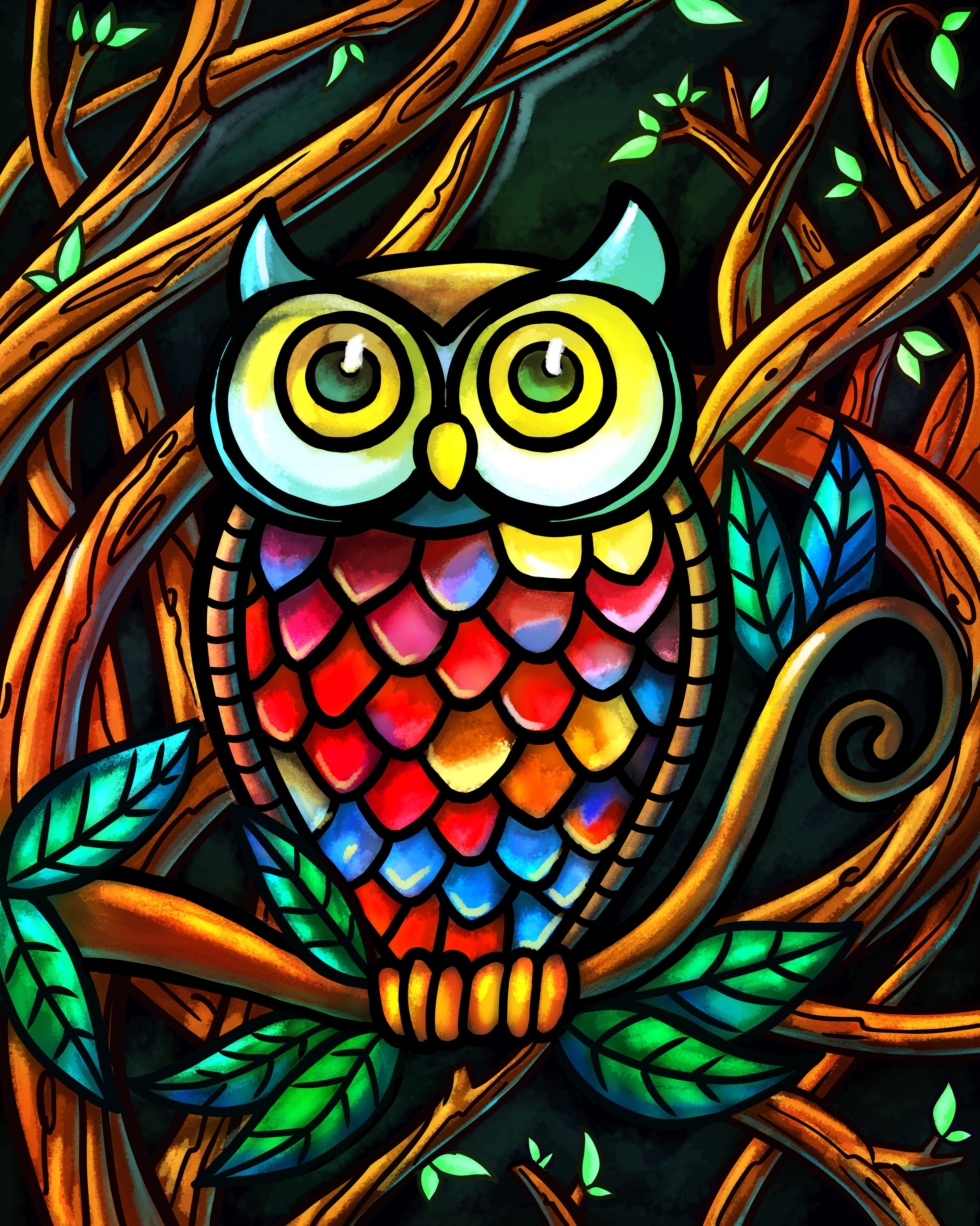 Colorful Owl Painting | Exclusive Design