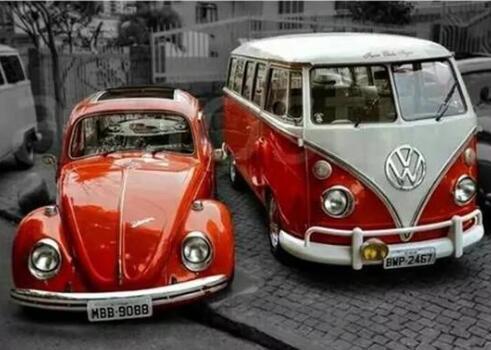 Red Beetle & Red Volkwagen Van