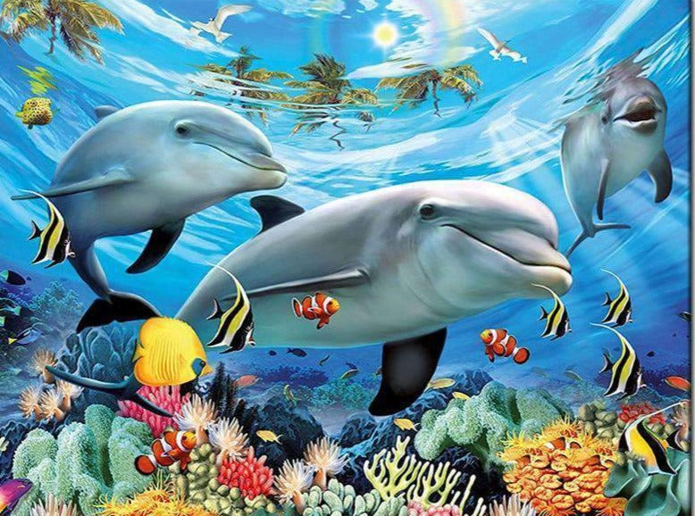 Dolphins with Fish