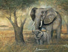 Load image into Gallery viewer, Elephant and Little by the Tree