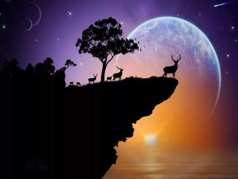 Deers in Moonlight