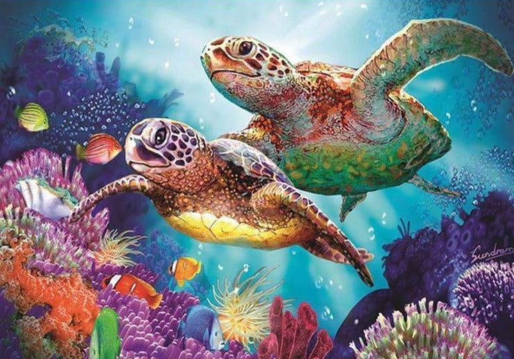 Turtles in the Ocean