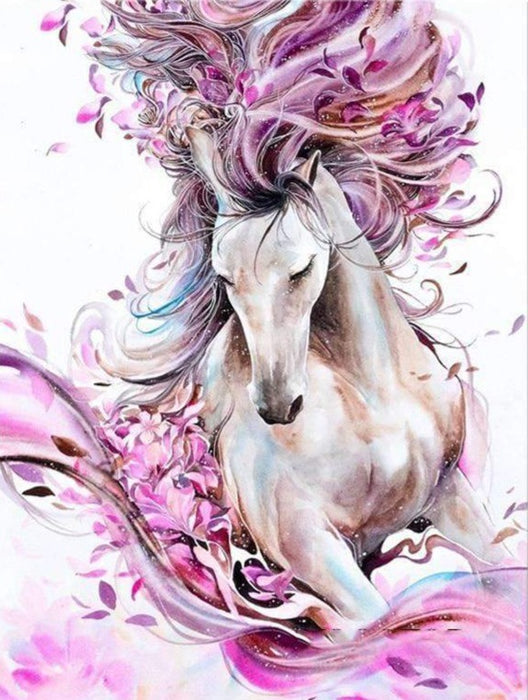 Horse with Pink Flowers