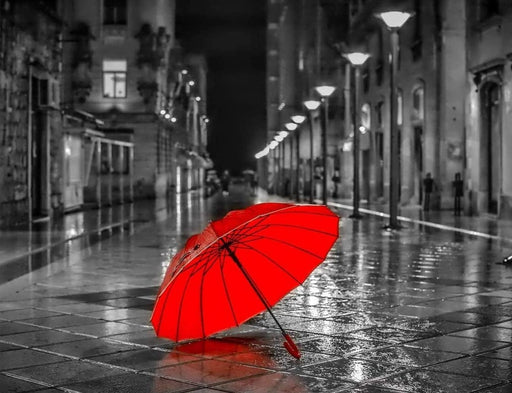 Red Umbrella in The Rain