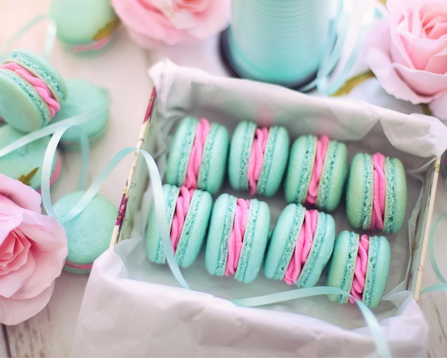 Macaroons and Pink Roses