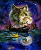 Wolf at Full Moon