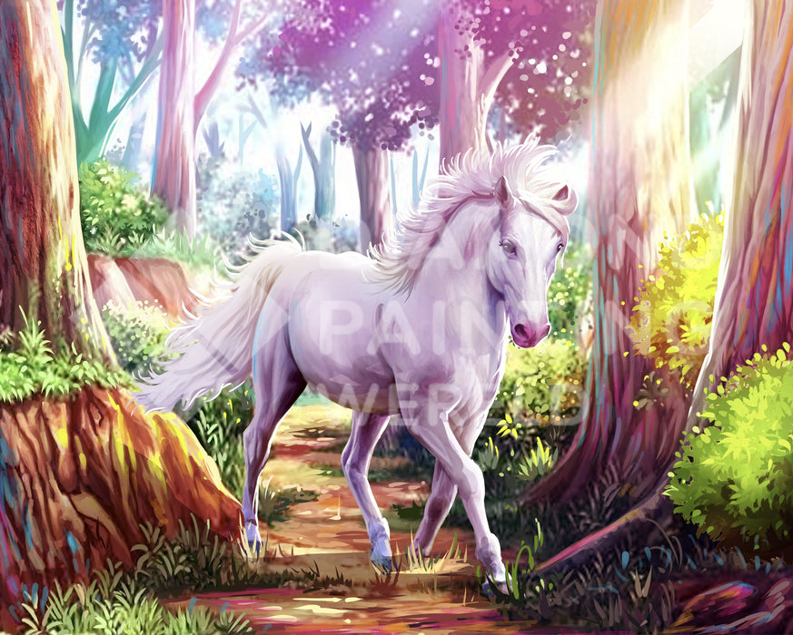 White Horse in Forest | Exclusive Design